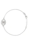 Meshmerise Diamond Initial Disc Bracelet In Gold