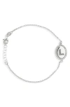 Meshmerise Diamond Initial Disc Bracelet In Burgundy