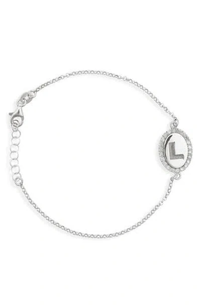 Meshmerise Diamond Initial Disc Bracelet In Burgundy