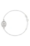 Meshmerise Diamond Initial Disc Bracelet In Metallic