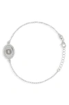 Meshmerise Diamond Initial Disc Bracelet In Metallic