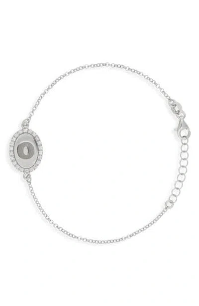 Meshmerise Diamond Initial Disc Bracelet In Metallic