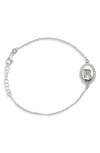 Meshmerise Diamond Initial Disc Bracelet In Metallic
