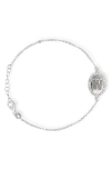 Meshmerise Diamond Initial Disc Bracelet In Metallic