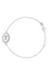 Meshmerise Diamond Initial Disc Bracelet In Metallic