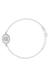 Meshmerise Diamond Initial Disc Bracelet In Metallic