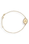 Meshmerise Diamond Initial Disc Bracelet In Yellow-a