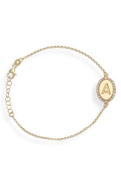 Meshmerise Diamond Initial Disc Bracelet In Yellow-a