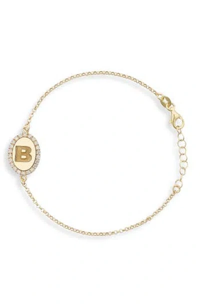 Meshmerise Diamond Initial Disc Bracelet In Yellow-b