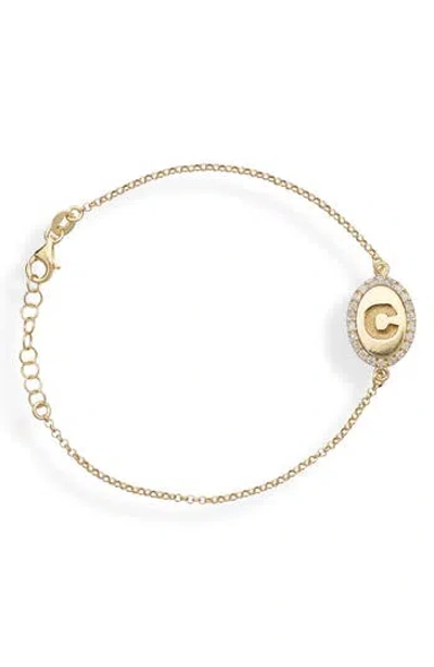 Meshmerise Diamond Initial Disc Bracelet In Yellow-c