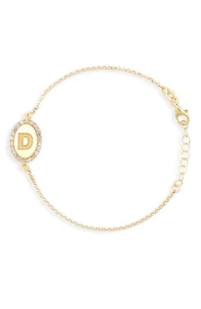 Meshmerise Diamond Initial Disc Bracelet In Yellow-d