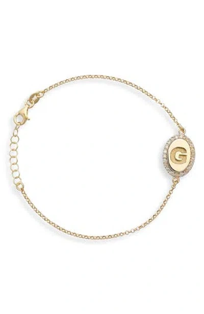 Meshmerise Diamond Initial Disc Bracelet In Yellow-g