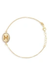 Meshmerise Diamond Initial Disc Bracelet In Yellow-h