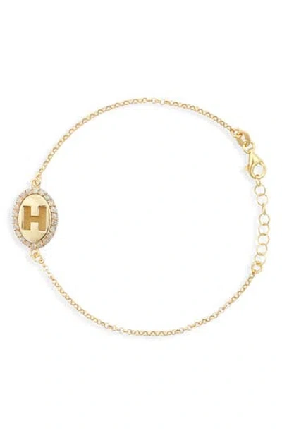 Meshmerise Diamond Initial Disc Bracelet In Yellow-h
