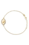 Meshmerise Diamond Initial Disc Bracelet In Yellow-j