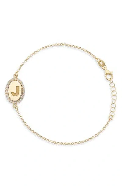 Meshmerise Diamond Initial Disc Bracelet In Yellow-j