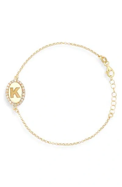Meshmerise Diamond Initial Disc Bracelet In Yellow-k
