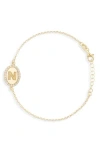 Meshmerise Diamond Initial Disc Bracelet In Yellow-n