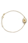 Meshmerise Diamond Initial Disc Bracelet In Yellow-r