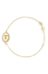 Meshmerise Diamond Initial Disc Bracelet In Yellow-t