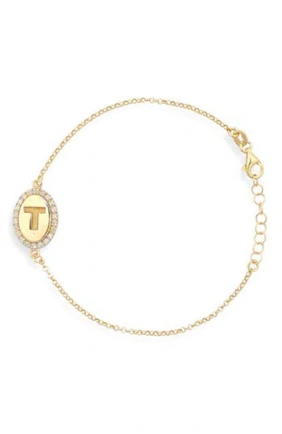 Meshmerise Diamond Initial Disc Bracelet In Yellow-t