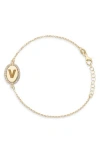 Meshmerise Diamond Initial Disc Bracelet In Yellow-v