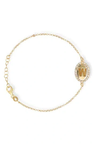 Meshmerise Diamond Initial Disc Bracelet In Yellow-w