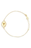 Meshmerise Diamond Initial Disc Bracelet In Yellow-y