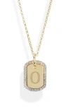 Meshmerise Diamond Initial Dog Tag Pendant Necklace In Yellow-o