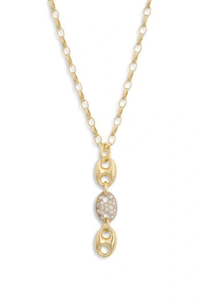 Meshmerise Diamond Link Pendant Necklace In Gold