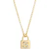Meshmerise Diamond Padlock Initial Pendant Necklace