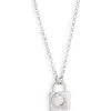 Meshmerise Diamond Padlock Initial Pendant Necklace