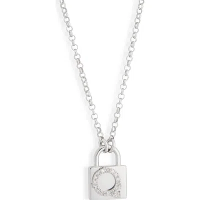 Meshmerise Diamond Padlock Initial Pendant Necklace In Burgundy