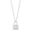 Meshmerise Diamond Padlock Initial Pendant Necklace In White-o