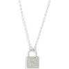 Meshmerise Diamond Padlock Initial Pendant Necklace In White-r