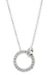 Meshmerise Diamond Pavé Circle Link Necklace In White