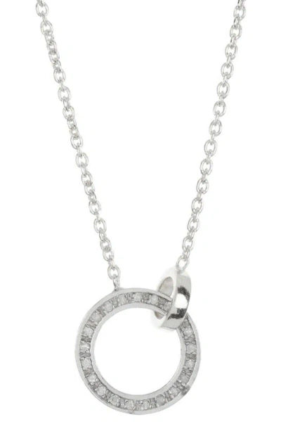 Meshmerise Diamond Pavé Circle Link Necklace In White