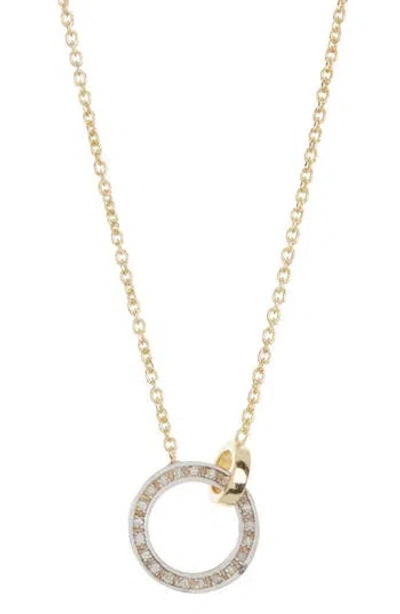 Meshmerise Diamond Pavé Circle Link Necklace In Yellow