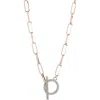 Meshmerise Diamond Pavé Toggle Chain Necklace In Rose