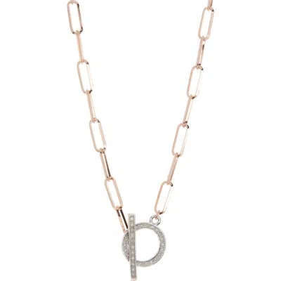 Meshmerise Diamond Pavé Toggle Chain Necklace In Rose