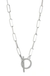Meshmerise Diamond Pavé Toggle Chain Necklace In White