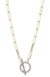 Meshmerise Diamond Pavé Toggle Chain Necklace In Yellow