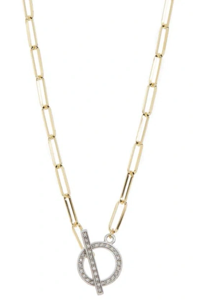 Meshmerise Diamond Pavé Toggle Chain Necklace In Yellow