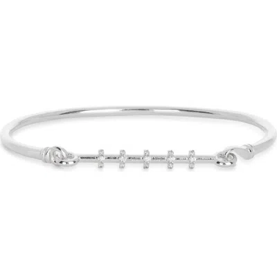 Meshmerise Diamond Row Bangle Bracelet In White Gold