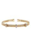 Meshmerise Diamond Twist Cuff Bracelet In Yellow