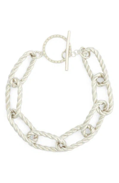 Meshmerise Diamond Twisted Link Toggle Bracelet In Metallic