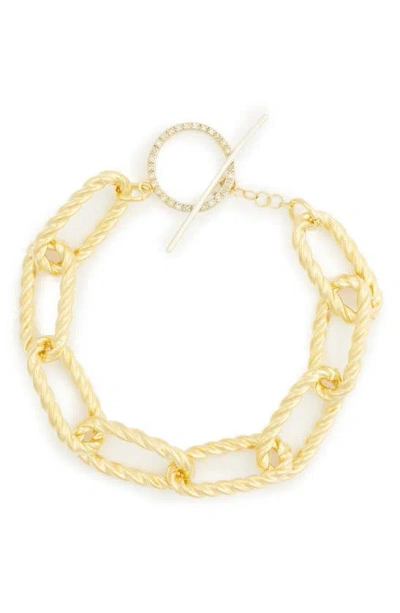 Meshmerise Diamond Twisted Link Toggle Bracelet In Gold