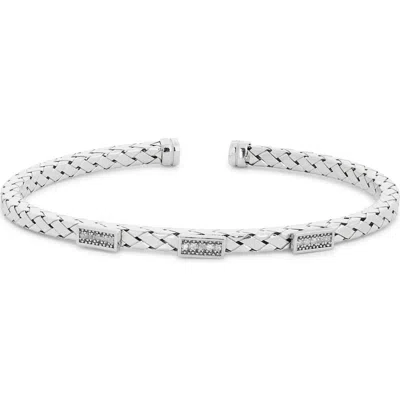 Meshmerise Diamond Woven Cuff Bracelet In Metallic