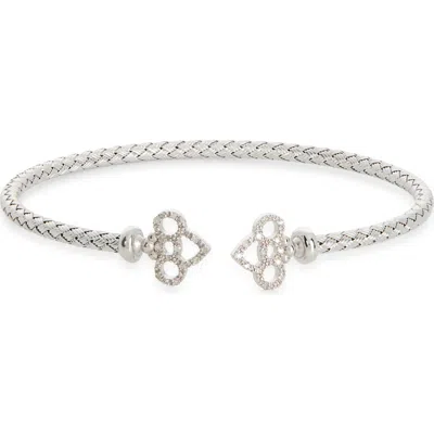 Meshmerise Diamond Woven Cuff Bracelet In White Gold
