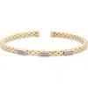 Meshmerise Diamond Woven Cuff Bracelet In Gold
